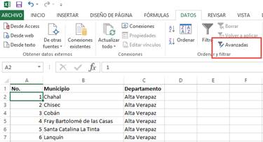Filtro Avanzado en Microsoft Excel Filtro Avanzado en Microsoft Excel